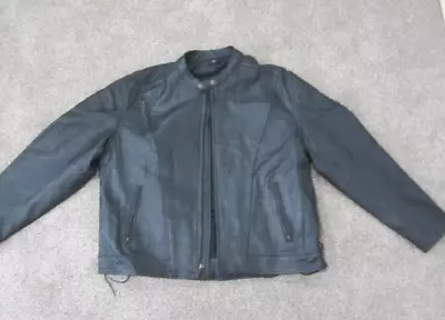 Leather Racer Scooter Men's Jacket 3XL Zip Liner Padded Heavy Motorcycle Event • $100