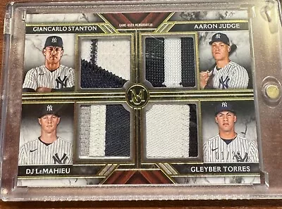 2022 Topps Museum Collection Judge Stanton Torres LeMahieu Quad Relic #1/25 • $60