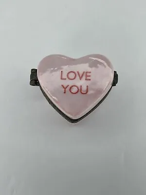 Pink Love You Conversation Heart Trinket Box Midwest Cannon Falls PHB XXO Inside • $79.99