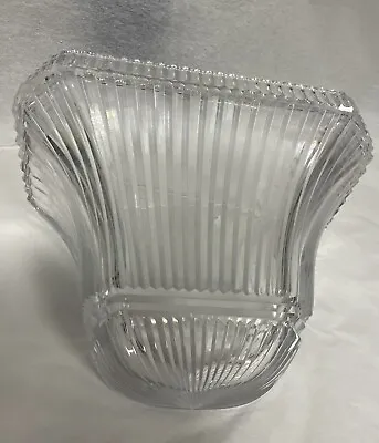 Art Deco Large Wall Vase Pressed Glass 13x9x5 Inch Corinthian Lines • £65