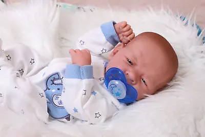 Baby Real Boy Reborn Doll Preemie Toy Newborn 15  Newborn Soft Vinyl Life Like   • $203.83