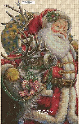 £4.50 • Buy Cross Stitch Chart - Christmas Santa And Reindeer- No. 295  TSG37 