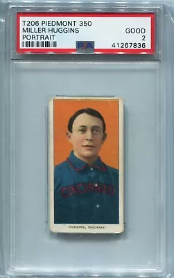 1909-11 T206 Piedmont 350 Miller Huggins Portrait PSA 2 HOF • $175