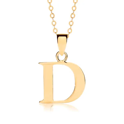 9ct Gold Initial Pendant Necklace 18'' Necklace Gold Jewellery 375 Stamped • £104