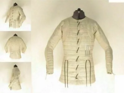 Medieval Gambeson Doublet Arming Jacket Armor White Color Gothic Fantasy • $91.07