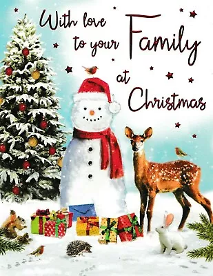 Cute TO / FOR ALL THE FAMILY Christmas Card - 3 X Cards To Choose From! • £2.68