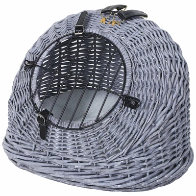 £53.99 • Buy Cats Wicker Travel Carrier Basket With Plush Cushion Grey