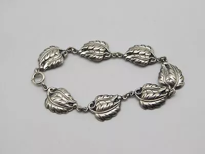 Vintage Designer Danecraft Sterling Silver Autumn Leaf Bracelet • $69.99