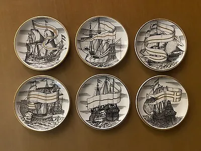 VELIERI Fornasetti Milano Bonwit Teller Vintage Antique Coasters Sail Boat 60's • $141