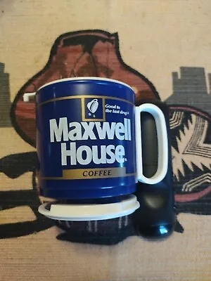Vtg. Whirley Plastic Maxwell House Coffee Travel Coffee Cup Mug W/Lid 8 Oz • $18