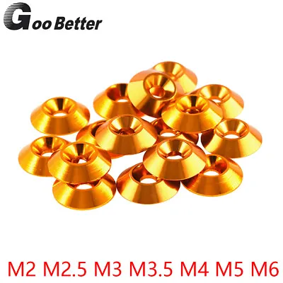 Brass M2 M2.5 M3 M3.5 M4 M5 M6 Countersunk Washers Fairing Fender Support Cone • £1.66