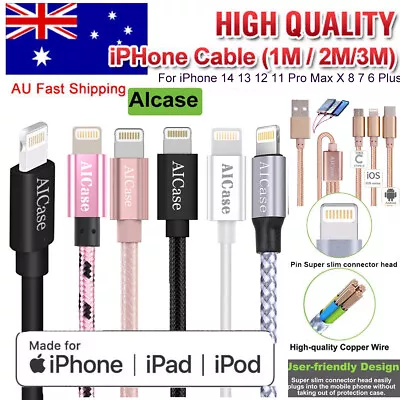 $7.99 • Buy 1m /2m/3m MFI Certified  Data Sync Cable For Apple Charger IPhone 14 13 12  IPad