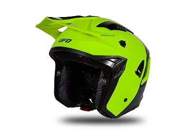UFO Sheratan Jet Street Trials Helmet Neon Yellow Black  Glossy All Adult Sizes • $93.31