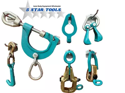 NEW 6pc Auto Body Frame Machine Pulling Puller Chain & Clamps Set W/ Hooks • $139.99