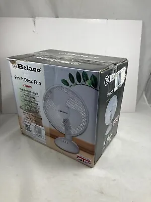 Belaco 9inch Table Fan Desk Fan +16 2 Speed Oscillating Cooling Fan Stand RRP£16 • £12.80
