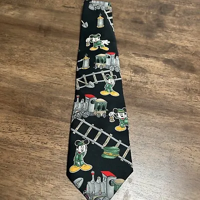 New! NWT!! Disney Unlimited Vintage Black Mickey Mouse Train Conductor Tie • $12.99