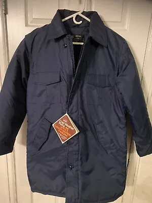 VINTAGE MONTGOMERY WARD PARKA WARM COAT Navy SZ  40 Reg For Artic Weather New • $48