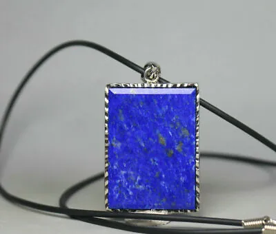 Natural LAPIS LAZULI Slab Rare Crystal Mineral High Energy Pendant  Necklace • $19.99