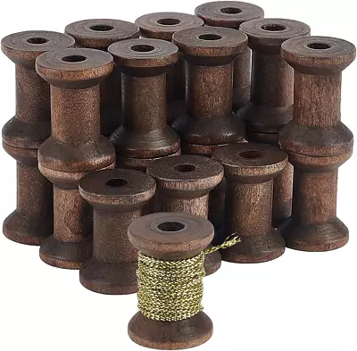 30Pcs Antique Wooden Empty Spools 1.18 Empty Thread Spools Ribbon Bobbins • $13.87