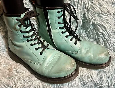 DOC MARTINS Aqua Combat Air Wair Leather Boots Size 7 EU38 • $50