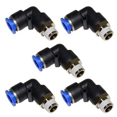 5pc 3/8  OD Tube X 1/4  NPT Pneumatic Male Elbow Push To Connect Air Fitting • $13.25