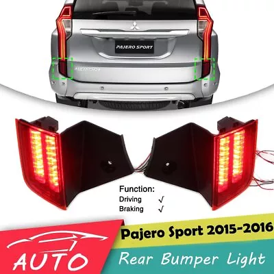 Red LED Rear Bumper Tail Light For Mitsubishi Pajero Sport 2015 2016 Brake Lamp • $42.99