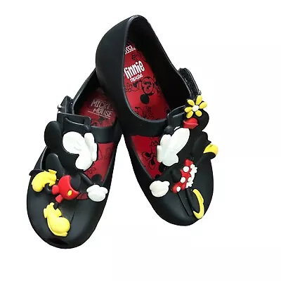 Mini Melissa Ultragirl Disney Twins III Mary Jane Flats Minnie & Mickey Mouse 9 • $39.99