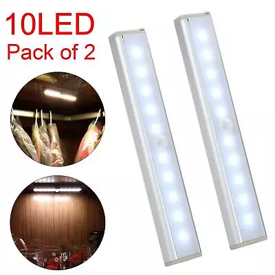 £4.49 • Buy 2 PCS Motion Sensor Cabinet LED Lights Battery PIR Wardrobe Cupboard  Light UK