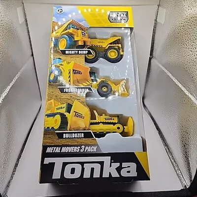 Tonka - Metal Movers 3 Pack - Mighty Dump Truck Front Loader & Bulldozer • $34.26