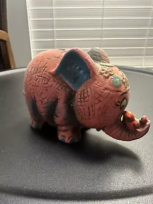 Pink Elephant VINTAGE Coin Piggy Bank Toy • $19