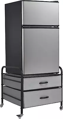 Mini Fridge Stand Fridge Stand With Storage 2 Drawer Fridge Cart Organizer Un • $122.99