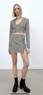 New Zara  Houndstooth Cropped Blazer Jacket Size Xs SOLD OUT 🤩 • $49.99