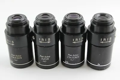 $324.99 • Buy Leica 1.5x 2x 2.5x 3x ∞ Plan Achro IRIS Macro Microscope Objective Lot Set RMS