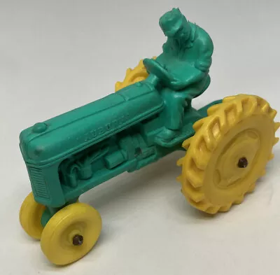 🚜 RARE Auburn Rubber Torquoise Green Tractor 1950s FREE SHIPPING  • $32.50