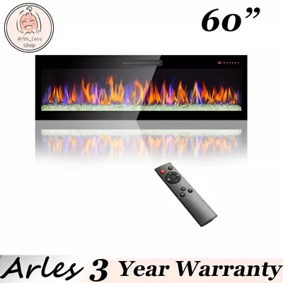 23 /60  Electric Fireplace 1400W Recessed Wall Mounted Ultra Thin Remote Control • $89