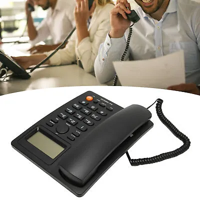 (Black)Corded Landline Phones Desktop Landline Phone ABS Material Plug And Play • £22.60