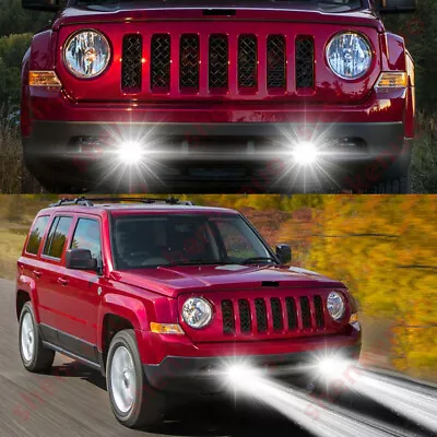 $12.39 • Buy For JEEP Patriot 2010 2011 2012 2013 2014-2017 6000K White LED Fog Light Bulb 2X