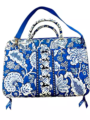 Vera Bradley Padded Hardshell Laptop Crossbody Bag Blue Lagoon Pattern 17x12x2  • $29.99