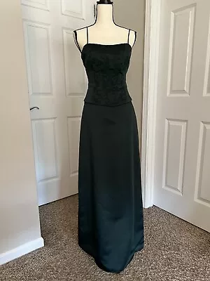 Dave & Johnny Vintage Dress Gown Y2K Formal Prom Green Corset Shawl Size 3/4 • $49.99