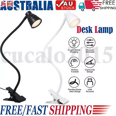 Flexible Clamp Clip On LED Light Reading Table Desk Bed Bedside Night Lamp NEW • $18.08