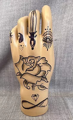 Girly Freestanding Mannequin Female Hand Drawn Tattoo Rose Infinity Love Yinyang • £24.99