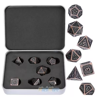 7pcs/Set Polyhedral Dice For Dungeons & Dragons DND RPG MTG Game Purple Bronze • $11.99