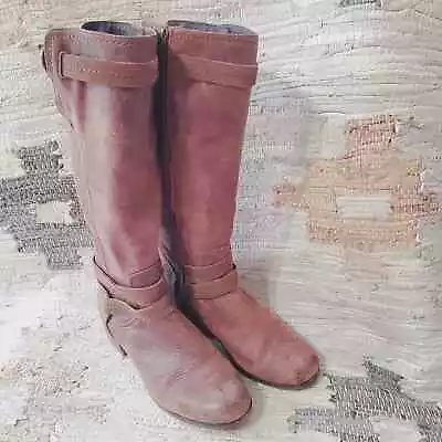 UGG Darcie Tall Riding Buckled Boots Brown Leather 8.5 • $50