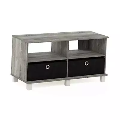  Andrey Entertainment Center With Bin Drawers Grey/Black French Oak • $77.43