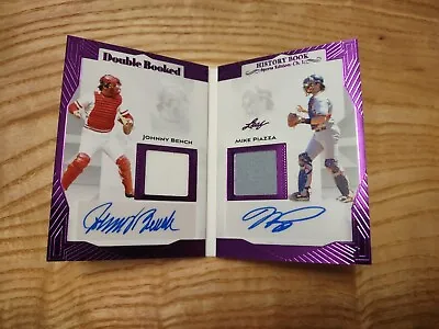 2023 Leaf History Book Johnny Bench Mike PIazza AUTO JERSEY BOOKLET 06/10 REDS • $199.99