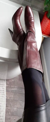 £19.99 • Buy Sexy UK8 Dorothy Perkins Burgundy Leather High Heel Knee Boots