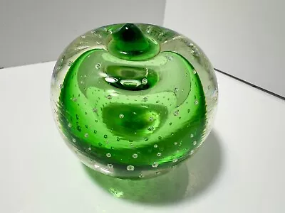 Murano Glass Apple Clear & Green Glass • $15.99