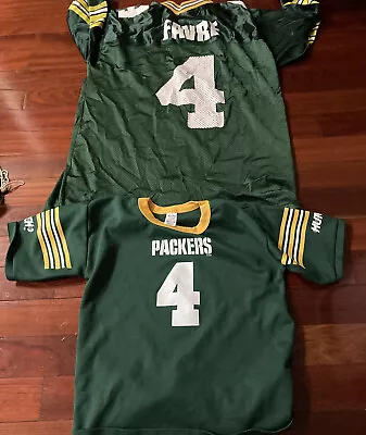 GB PACKERS  BRETT FAVRE LARGE 48 STARTER JERSEY As Shown Plus Child’s Med Hutch • $12