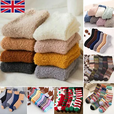 £7.88 • Buy 6 Pairs Mens Womens Soft Fluffy Socks Warm Winter Cosy Lounge Bed Socks XAMS UK