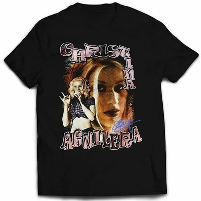 $21.99 • Buy Vintage Christina Aguilera Black Cotton Unisex T-Shirt Size S 234XL F2391